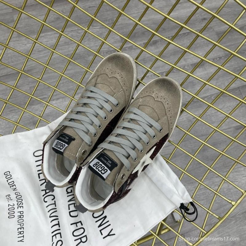 2024 Unisex GGDB Red Black White Suede Glitter High-Top Sneaker MJ00300