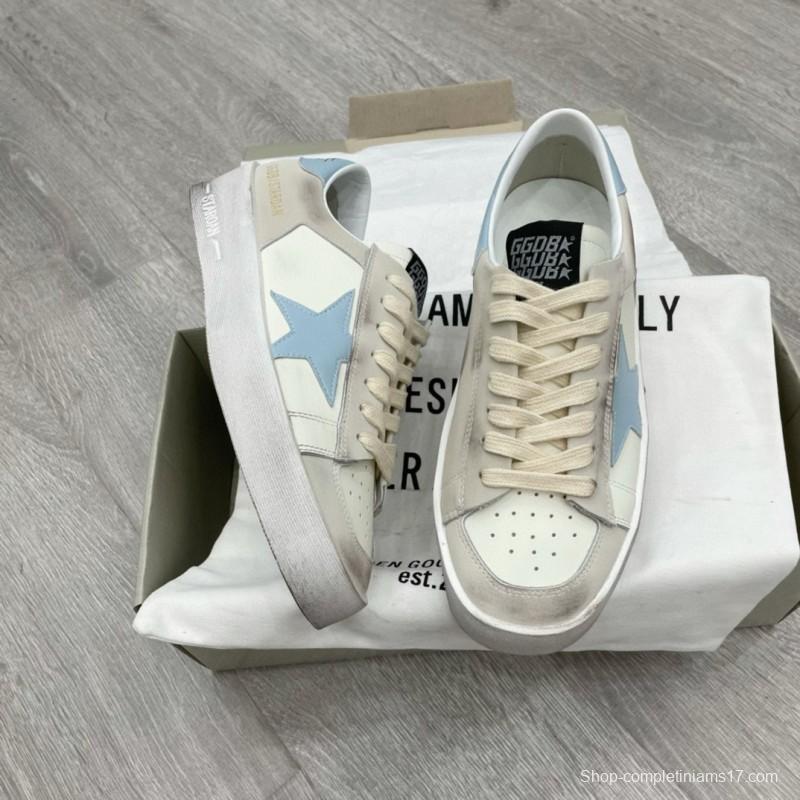 2024 Unisex GGDB White Light Blue Suede Leather Sneakers MJ00260