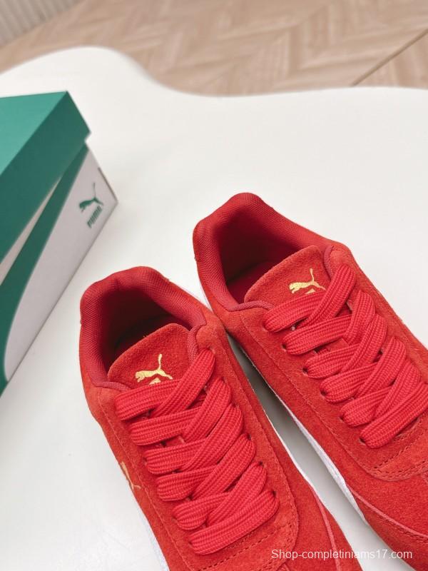 2025 Women Puma Red White Suede Sneakers LY00280