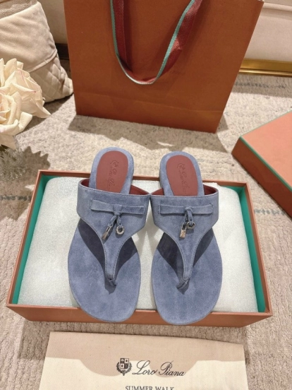 2025 Women LP Blue Suede Slippers LY00350