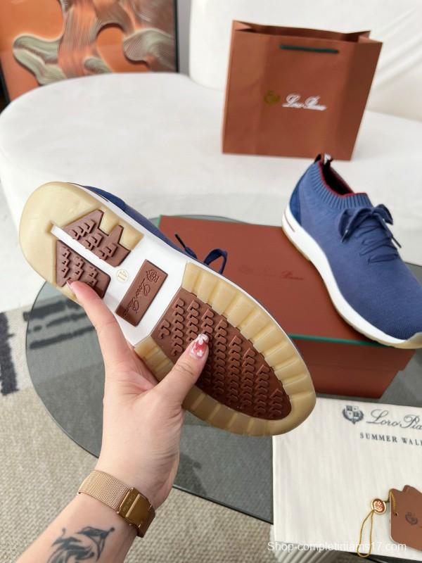 2024 Men Le Parmentier Blue Wool Knit Sneakers MJ00330