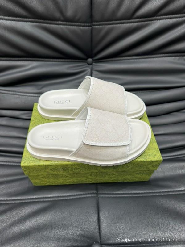 2024 Gucci White Fabric Slippers MJ00200