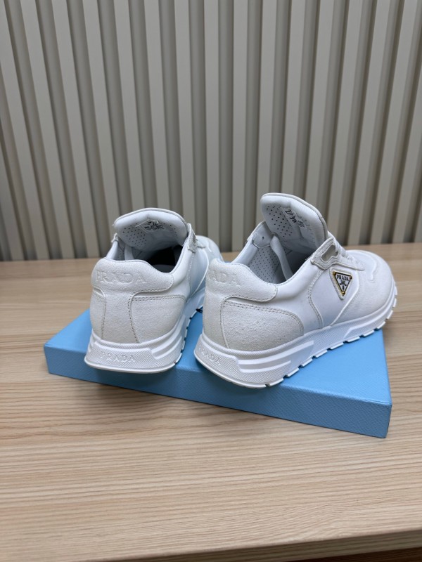 2025 Women Prada White Leather Sneakers