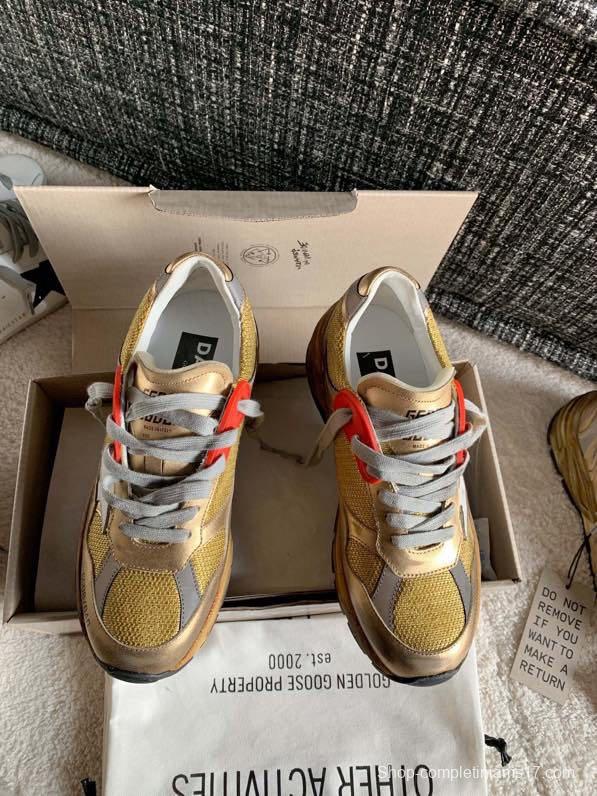 2024 Unisex GGDB Beige Grey Red Leather Mesh Sneakers