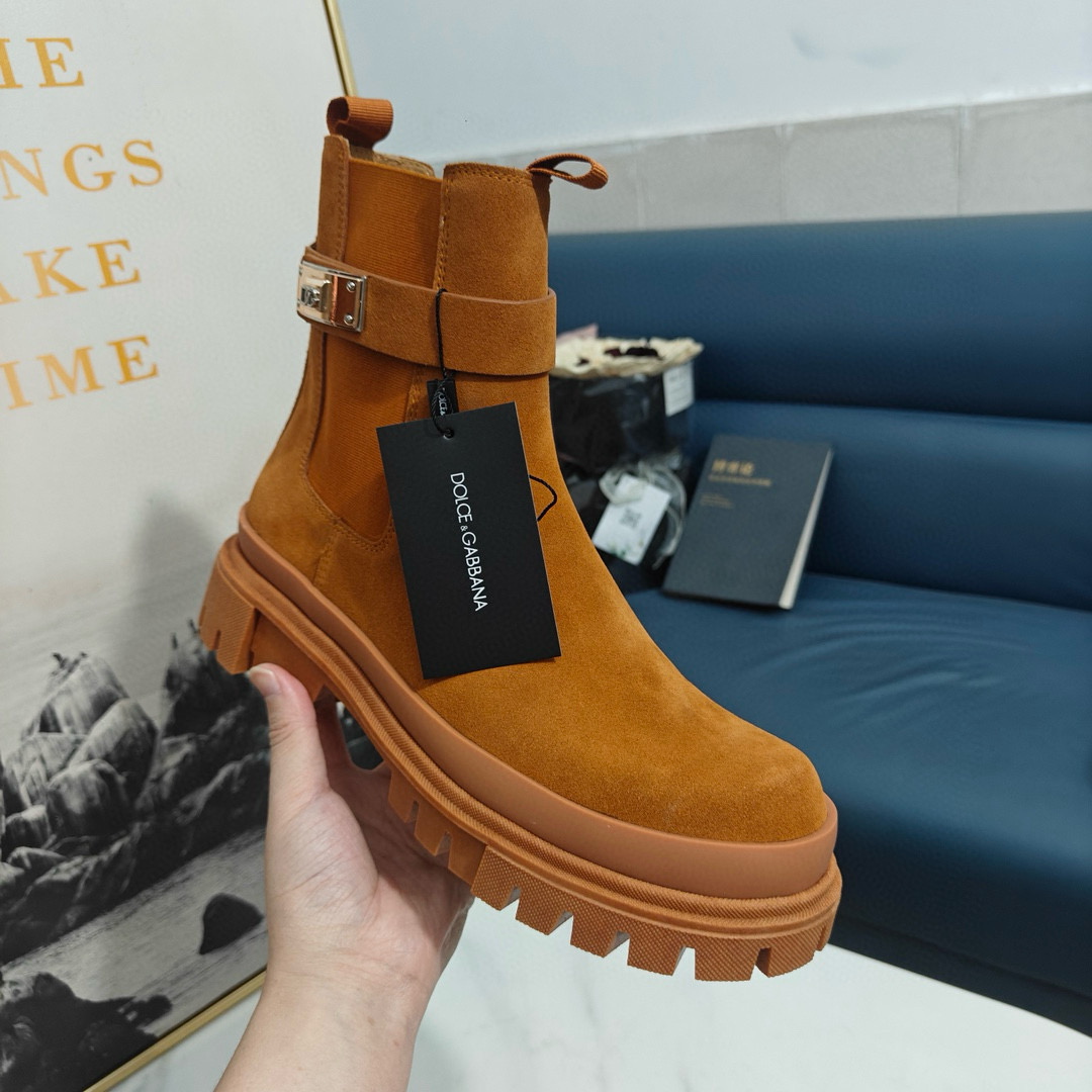 2024 Women Dolce & Gabbana Brown Suede Boots