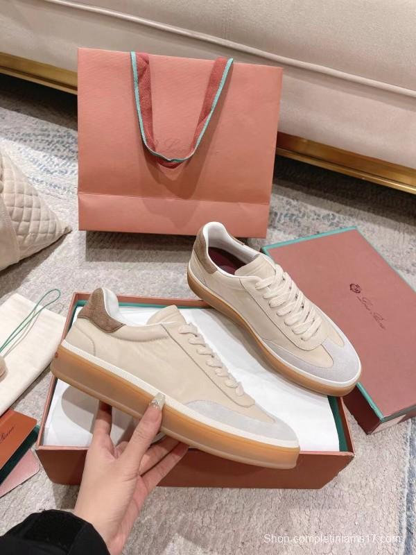 2025 Unisex Le Parmentier White Beige Soft Cow Leather Sneakers Advanced Craftsmanship LY00320(F)/LY00330(M)