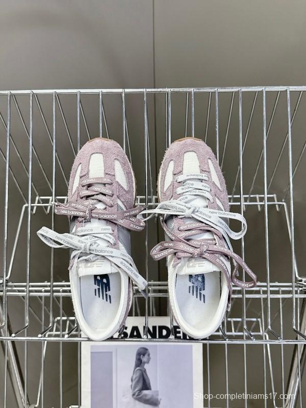 2025 Women New Balance White Purple Suede Mesh Running Shoes KFY00270