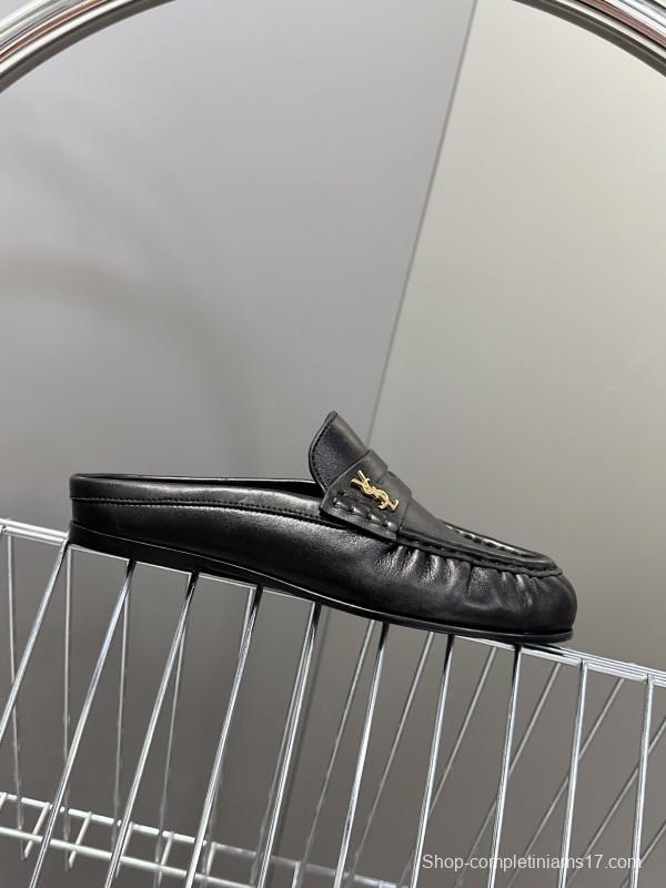 2025 Women Yves Saint Laurent Black Calfskin Loafer KFY00330