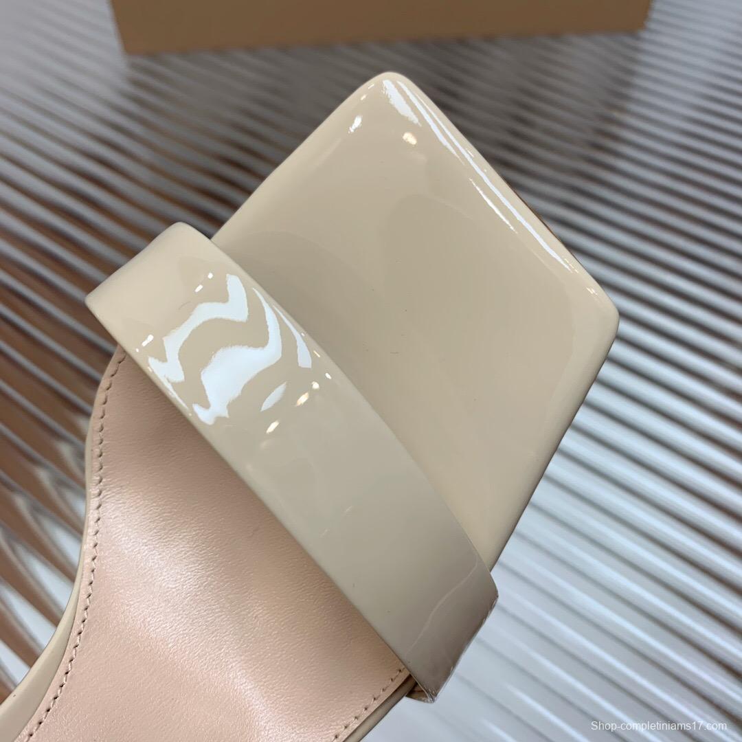 2025 Women Gianvito Rossi Beige Patent Leather Sandals