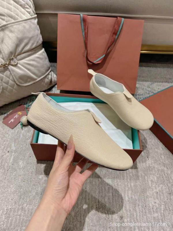 2025 Women LP Light Beige Leather Casual Shoes LY00300
