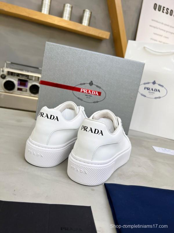2024 Unisex Prada White Leather Sneakers MJ00310