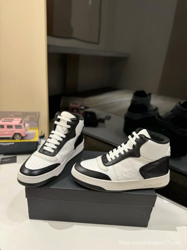 2024 Unisex Yves Saint Laurent Black White Leather Casual Sneakers MJ00390