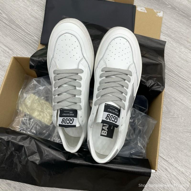 2024 Unisex GGDB White Silver Leather Sneakers MJ00260