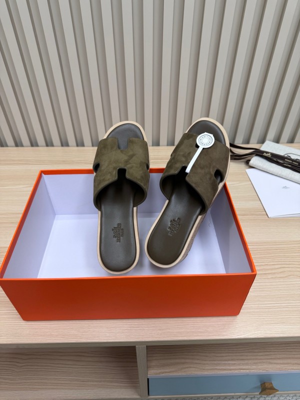 2025 Slippers Hermès Brown Suede Slippers