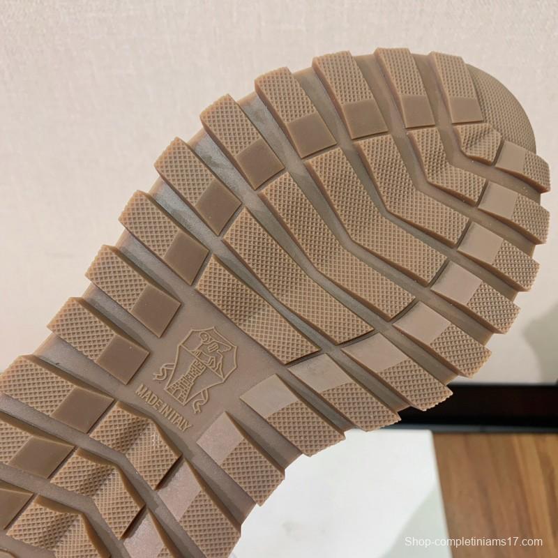 2025 Unisex Brunello Cucinelli White Grey Leather Suede Sneakers LY