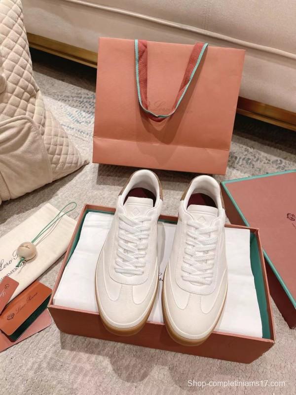 2025 Women LP White Brown Leather Sneakers LY00320(F)