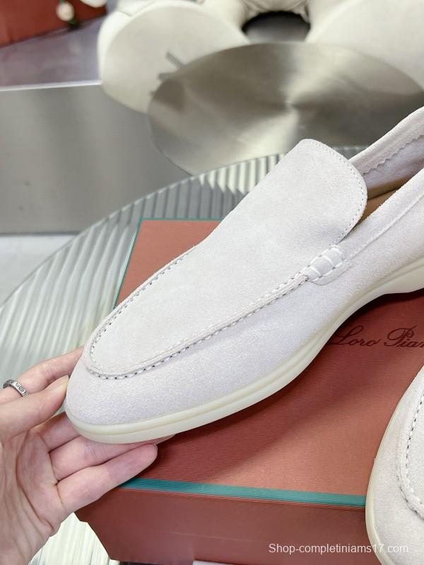 2024 Unisex LP White Suede Loafers MJ00270