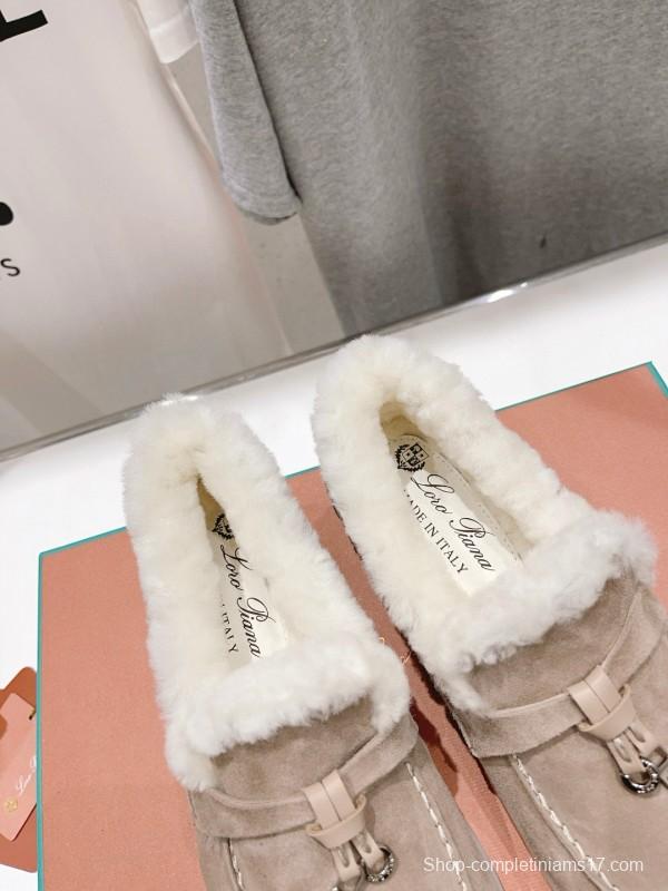 2024 Unisex LP Beige Suede Shearling Loafers MJ00300