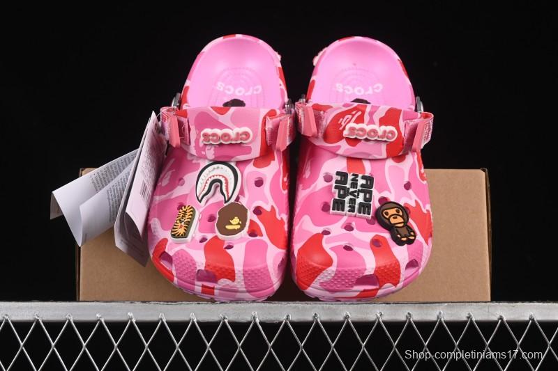Bape x Crocs Classic Clog Camo Print Comfortable Versatile Clogs - B.D4