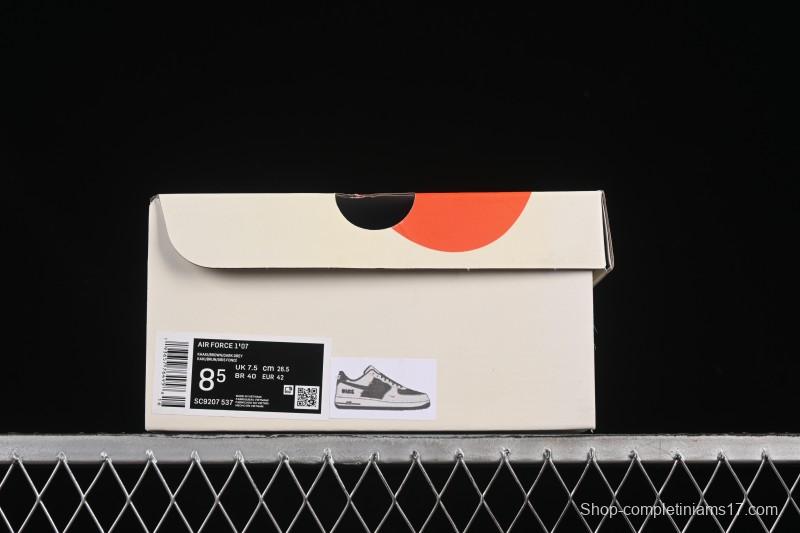 Nike Air Force 1'07 Low Black White Triple Swoosh Casual Sneakers - SC9207-537