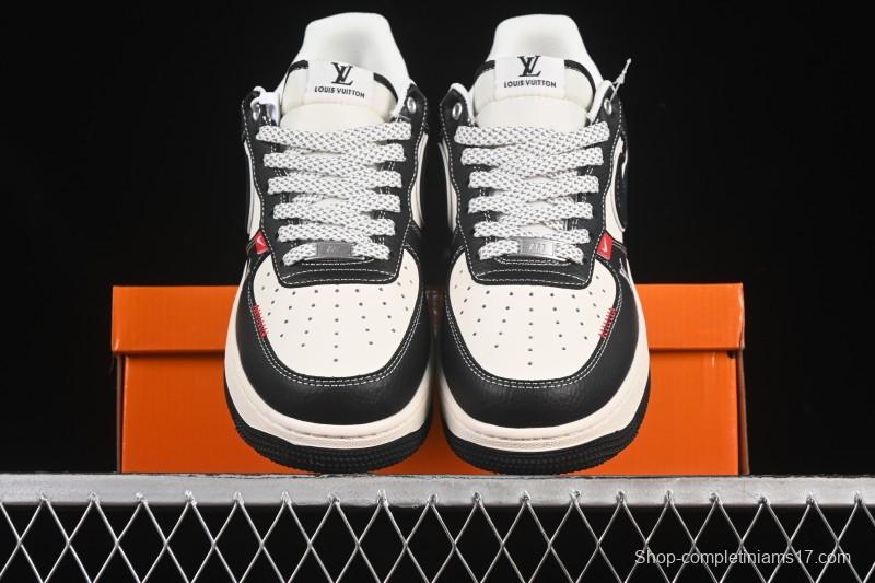 Nike Air Force 1 '07 Low LV Collaboration Black Leather Casual Sneakers - YX5066-349