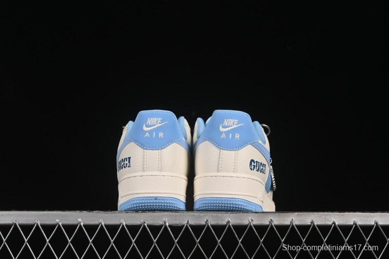 Nike Air Force 1 '07 Low Gucci Collaboration Ice Blue Low-Top Casual Sneakers - DF0188-067