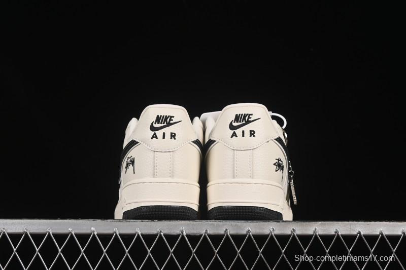 Nike Air Force 1 '07 Low Stussy Collaboration White Gray Casual Sneakers - KK1988-093