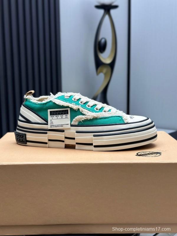 2025 Unisex XVESSEL Green White Canvas Low-Top Vulcanized Sneakers AS00240