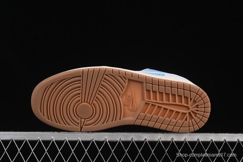 Nike Air Jordan 1 Low Worn Blue Denim Casual Sneakers - HQ2004-400