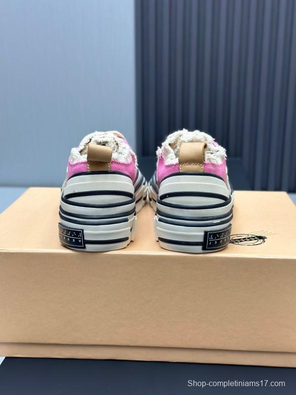 2025 Unisex XVESSEL Pink White Canvas Plimsolls Vulcanized AS00240