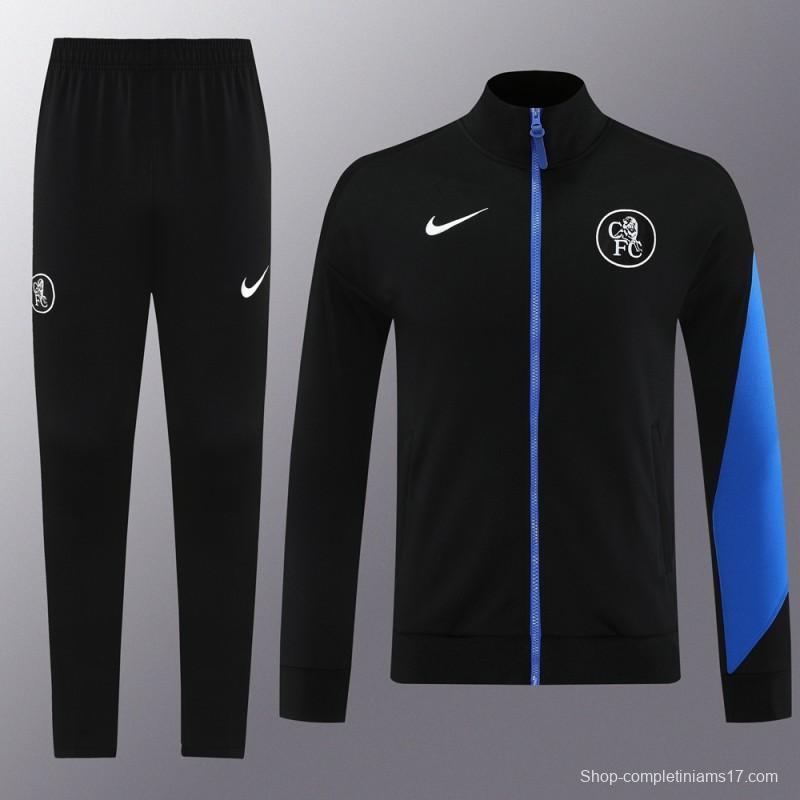 25/26 Chelsea Black/Blue Full Zipper Jacket +Long Pants
