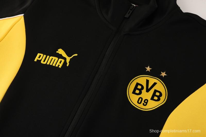 25/26 Borussia Dortmund Black/Yellow Full Zipper Jacket +Long Pants