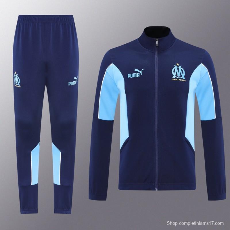 25/26 Olympique Marseille Blue/Navy Full Zipper Jacket +Long Pants