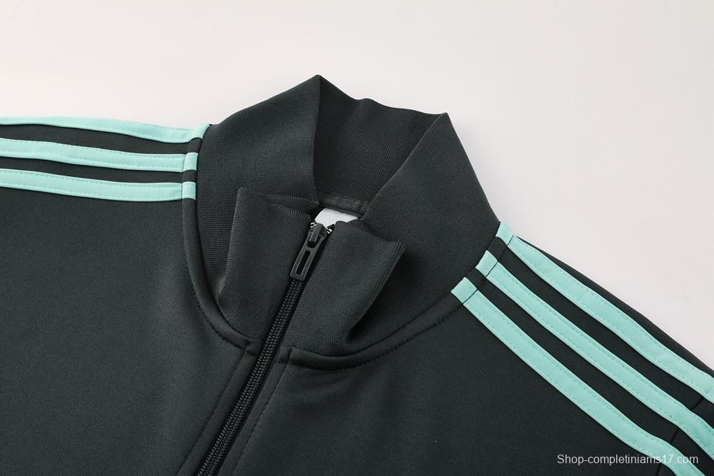 2025 Adidas Dark Grey Full Zipper Jacket +Long Pants