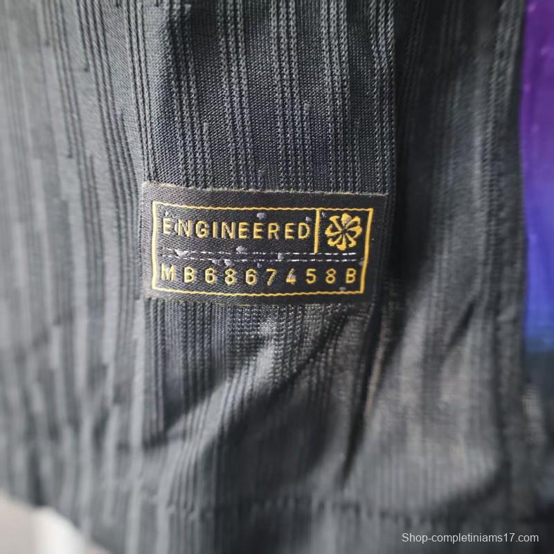 Player Version 2025 England Away Black Long Sleeve Jersey