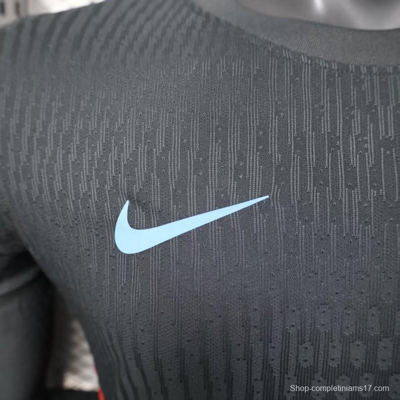 Player Version 2025 England Away Black Long Sleeve Jersey