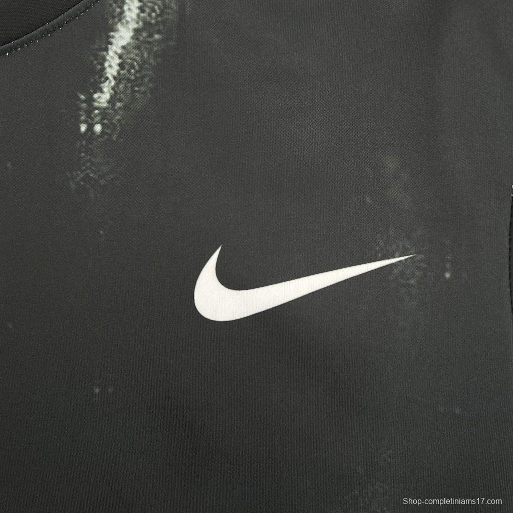 2025 NIKE Training Black with Abstract Paint Pattern T-Shirt #1045