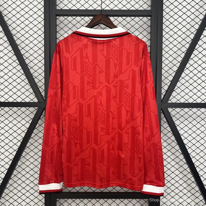92/94 Retro Long Sleeve Manchester United Home Jersey