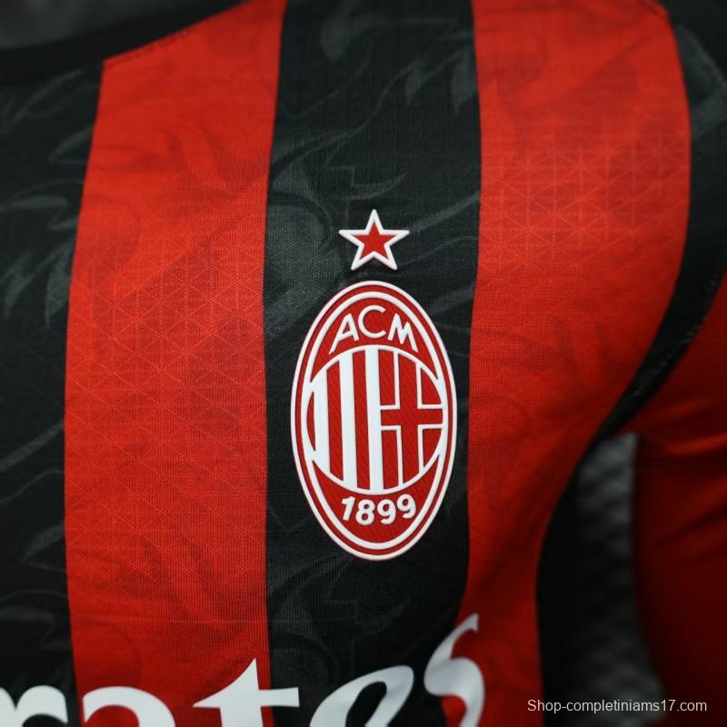 Player Version 25/26 AC Milan Home Long Sleeve Jersey