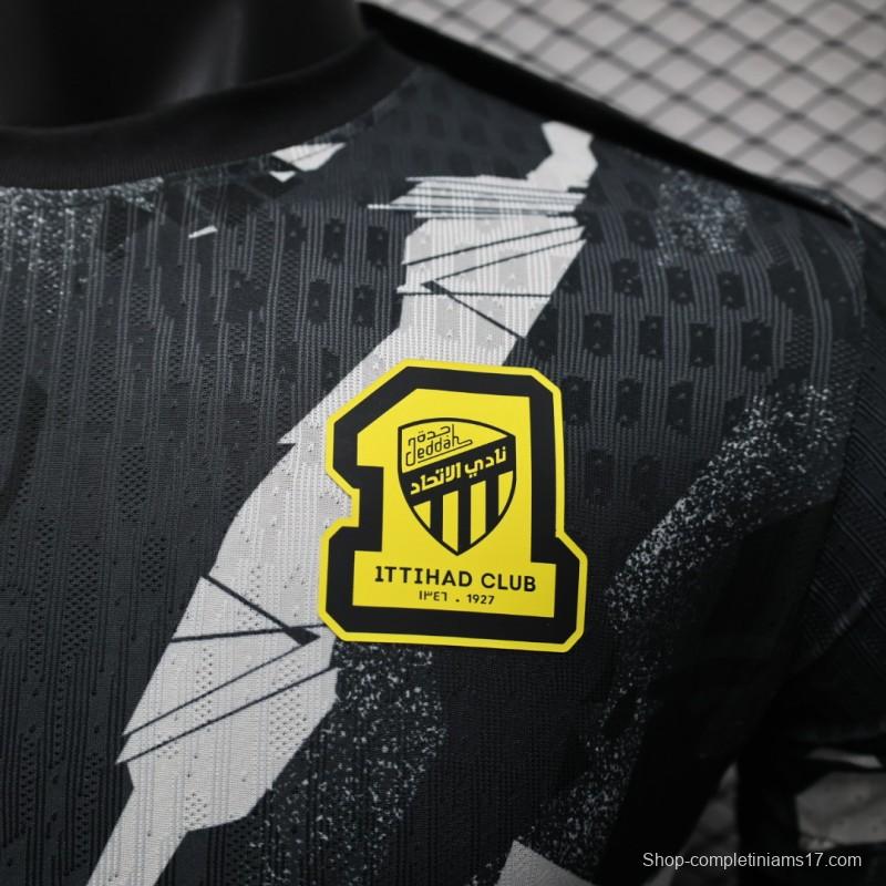 Player Version 25/26 FC 
Al-Ittihad Black with Abstract Camouflage Pattern Jersey