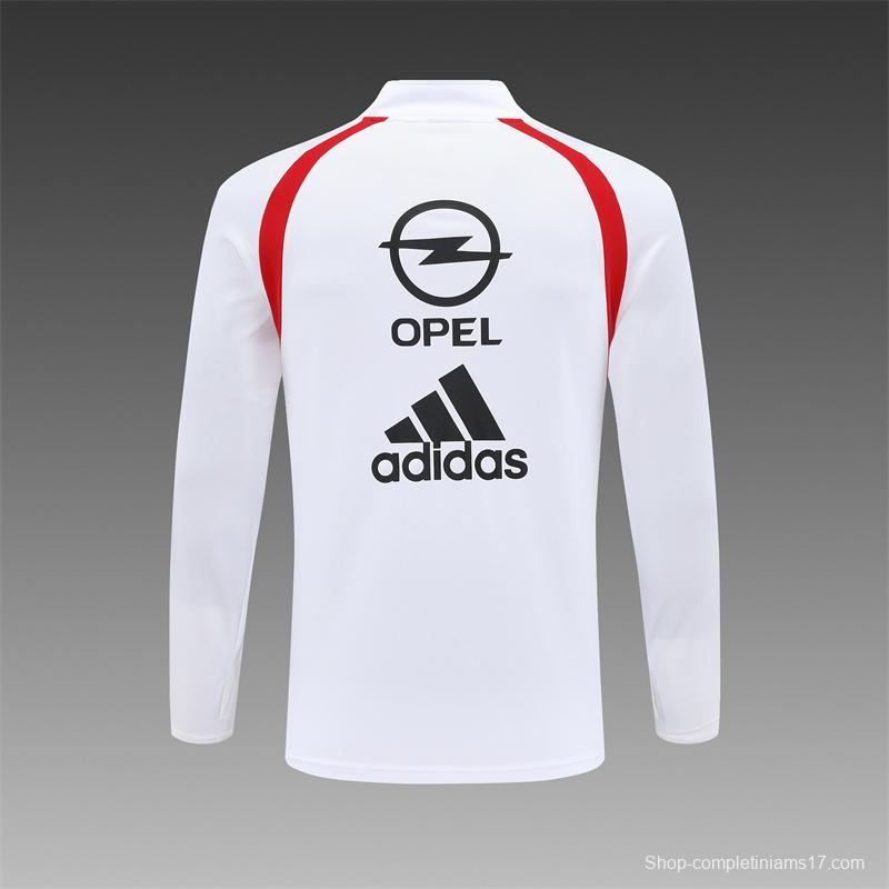 Retro 03/04 AC Milan White Half Zipper Jacket