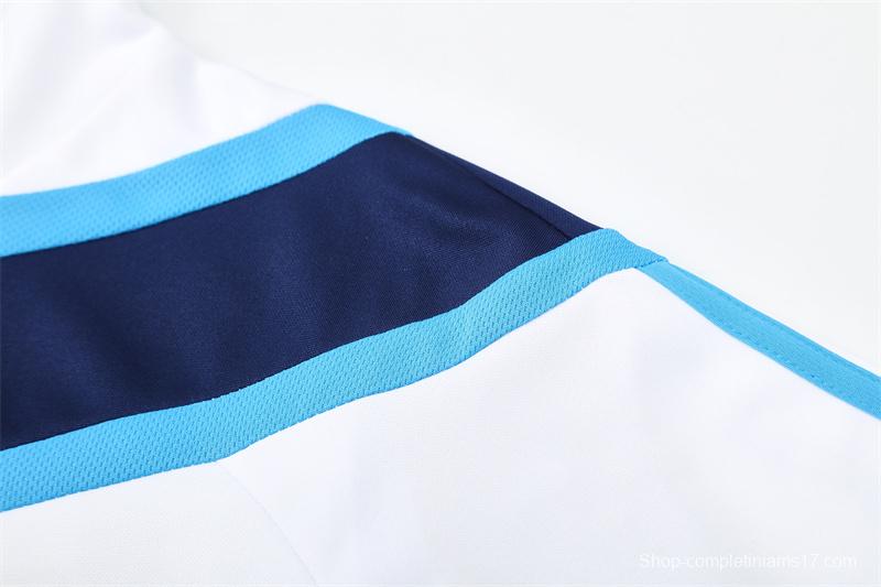 Retro 09/10 Real Madrid White Half Zipper Jacket