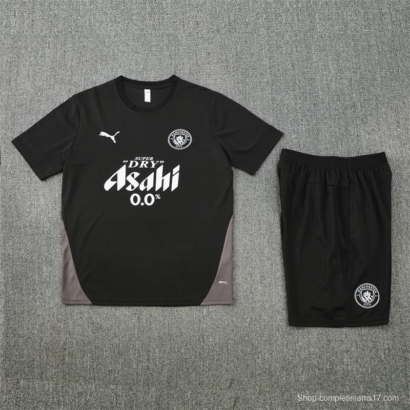 25/26 Manchester City Black with XS Short Sleeve+Soccer Shorts