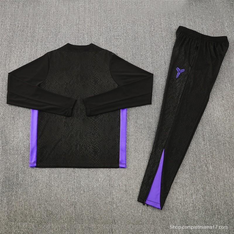 25/26 Barcelona Black Joint Edition Half Zipper Jacket+Long Pants
