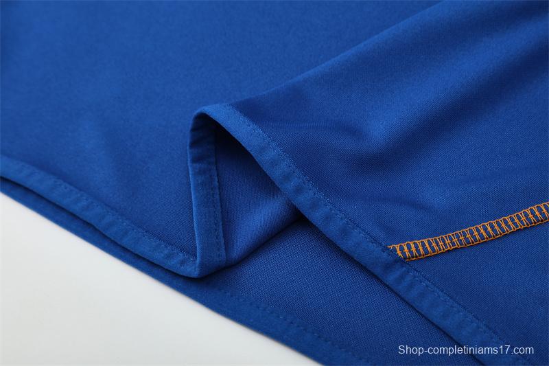 Retro 13/14 Real Madrid Color Blue Half Zipper Jacket