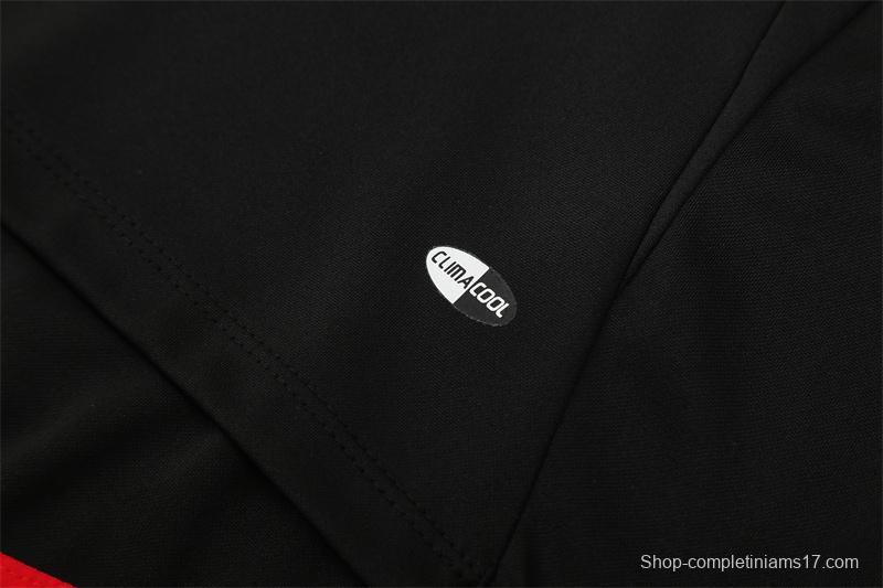 Retro 04/05 AC Milan Black Half Zipper Jacket+Long Pants