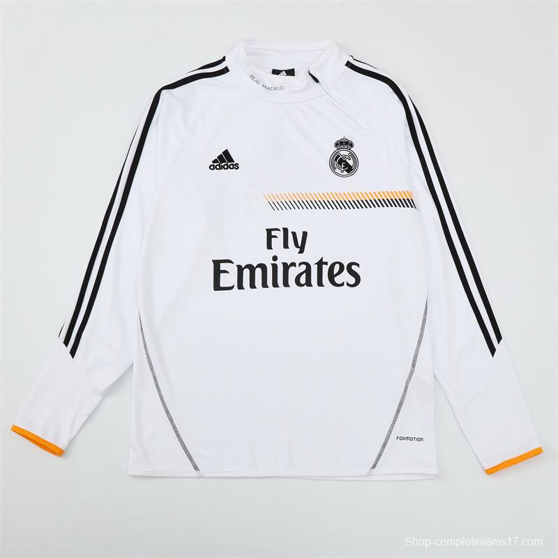 Retro 13/14 Real Madrid White Half Zipper Jacket