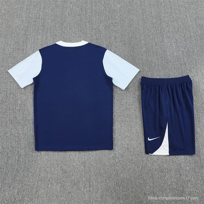 25/26 Tottenham Hotspur Royal Blue with XS Short Sleeve+Soccer Shorts