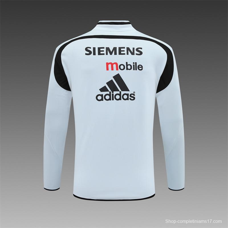 Retro 04/05 Real Madrid Light Grey Half Zipper Jacket