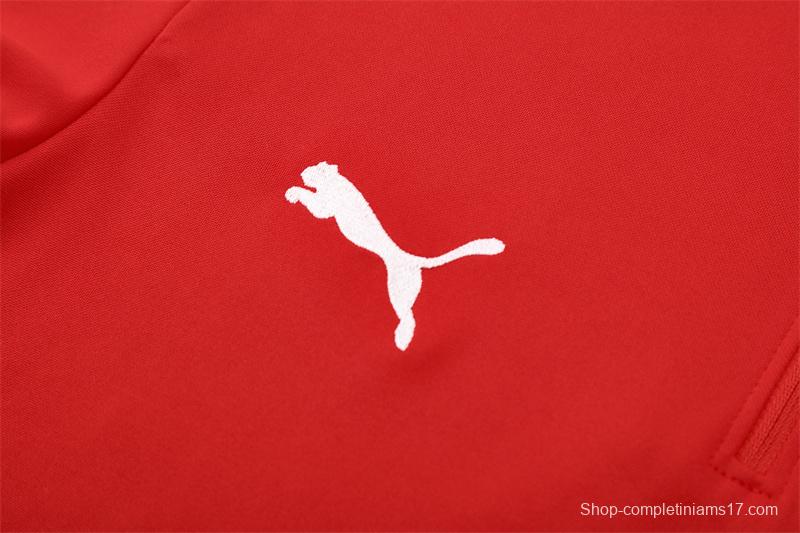 25/26 Portugal Red Half Zipper Jacket+Long Pants